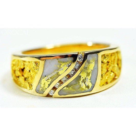 Orocal Gold Quartz Men's Ring with Diamonds RM731D14NQ-Destination Gold Detectors