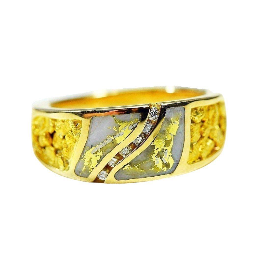 Orocal Gold Quartz Men's Ring with Diamonds RM731D14NQ-Destination Gold Detectors
