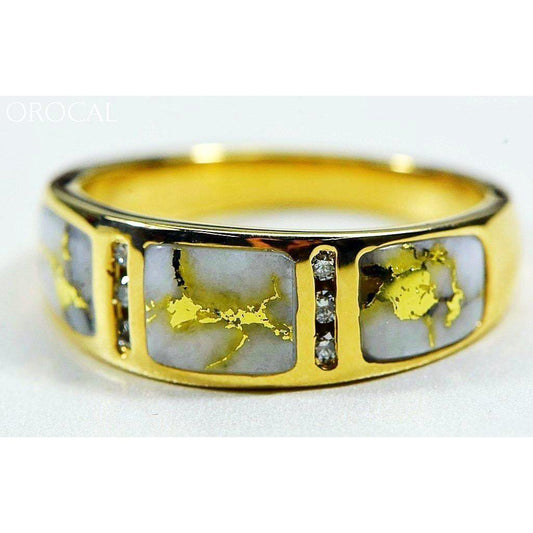 Orocal Gold Quartz Mens Ring with Diamonds RM732D12Q-Destination Gold Detectors