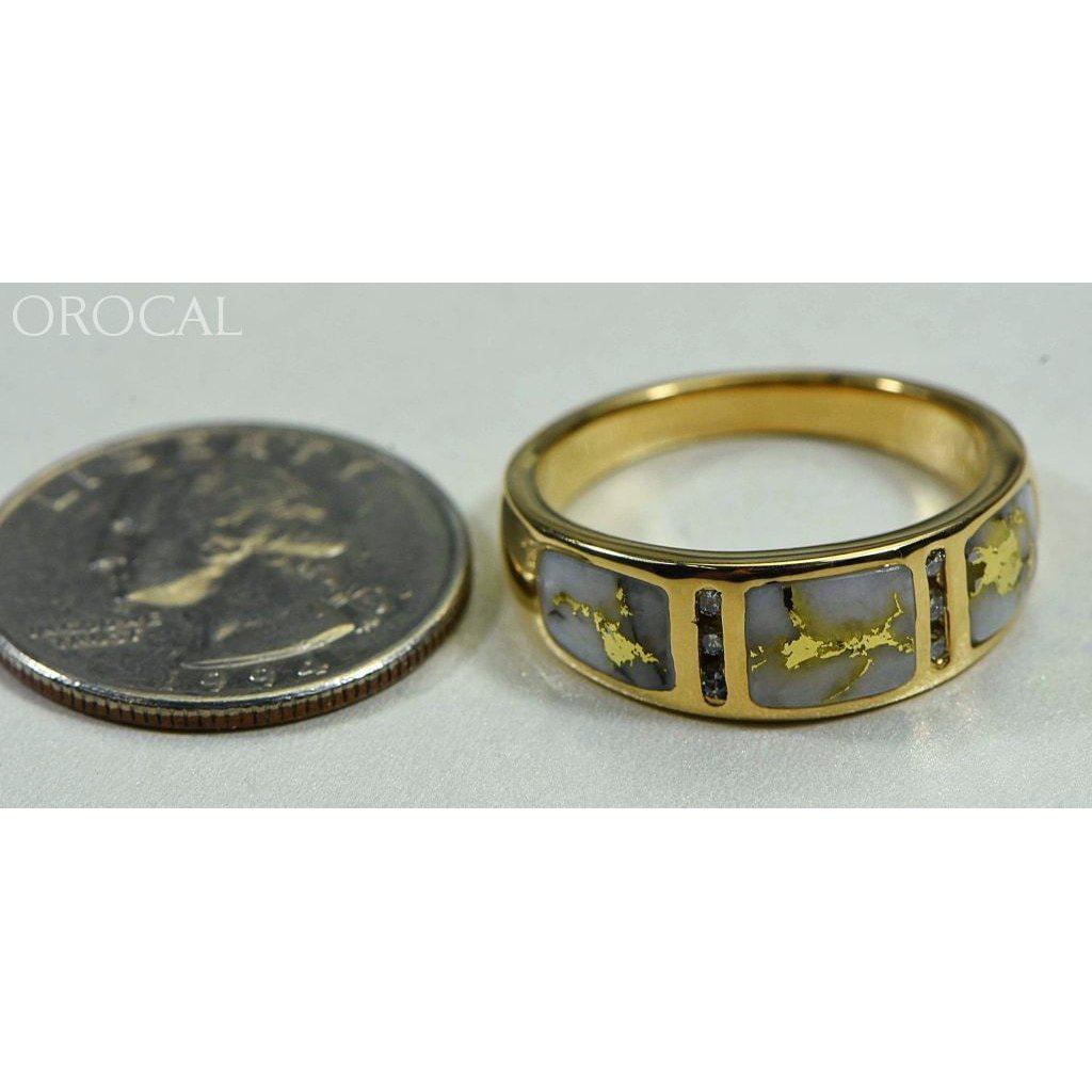 Orocal Gold Quartz Mens Ring with Diamonds RM732D12Q-Destination Gold Detectors