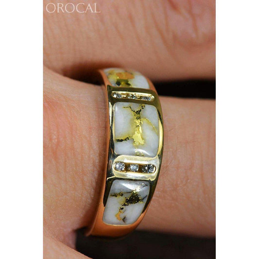 Orocal Gold Quartz Mens Ring with Diamonds RM732D12Q-Destination Gold Detectors