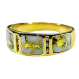 Orocal Gold Quartz Mens Ring with Diamonds RM732D12Q-Destination Gold Detectors