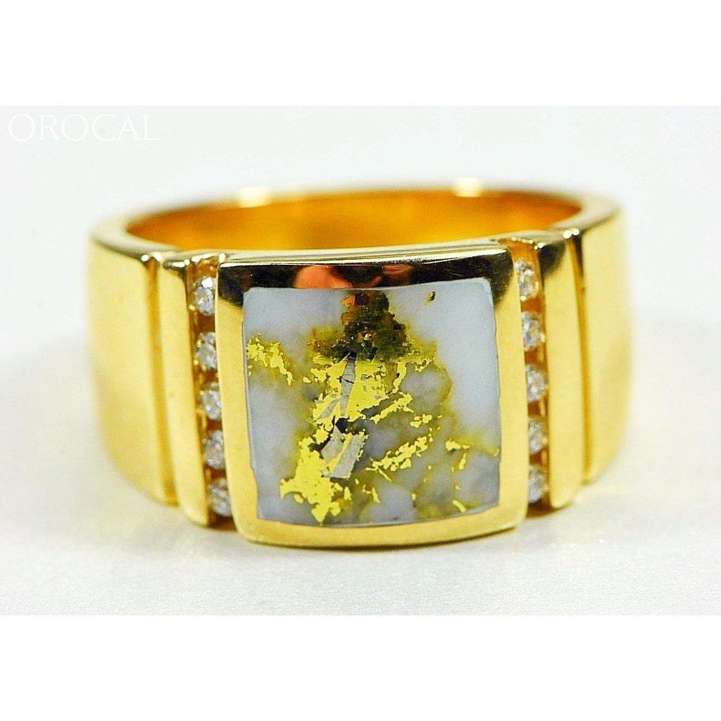 Orocal Gold Quartz Men's Ring with Diamonds- RM779D24Q-Destination Gold Detectors