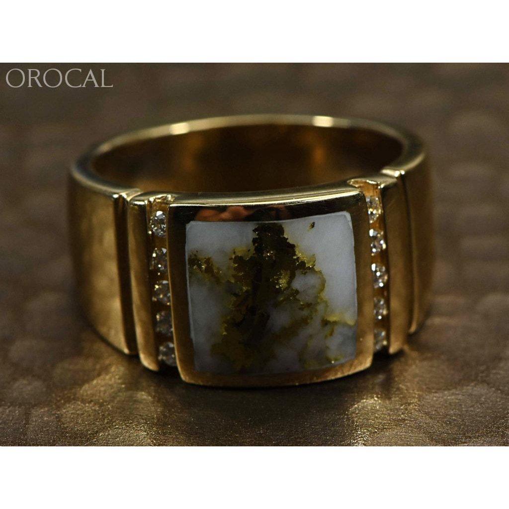 Orocal Gold Quartz Men's Ring with Diamonds- RM779D24Q-Destination Gold Detectors
