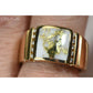 Orocal Gold Quartz Men's Ring with Diamonds- RM779D24Q-Destination Gold Detectors