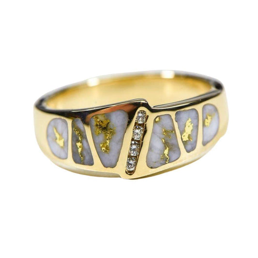 Orocal Gold Quartz Men's Ring with Diamonds RM882D8Q-Destination Gold Detectors