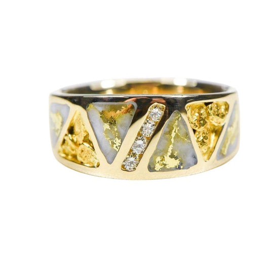 Orocal Gold Quartz Men's Ring with Diamonds RM883D20NQ-Destination Gold Detectors