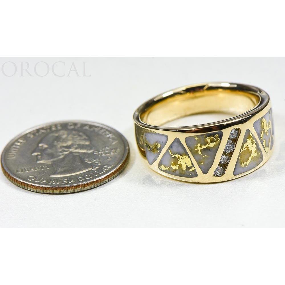 Orocal Gold Quartz Men's Ring with Diamonds RM883D20Q-Destination Gold Detectors