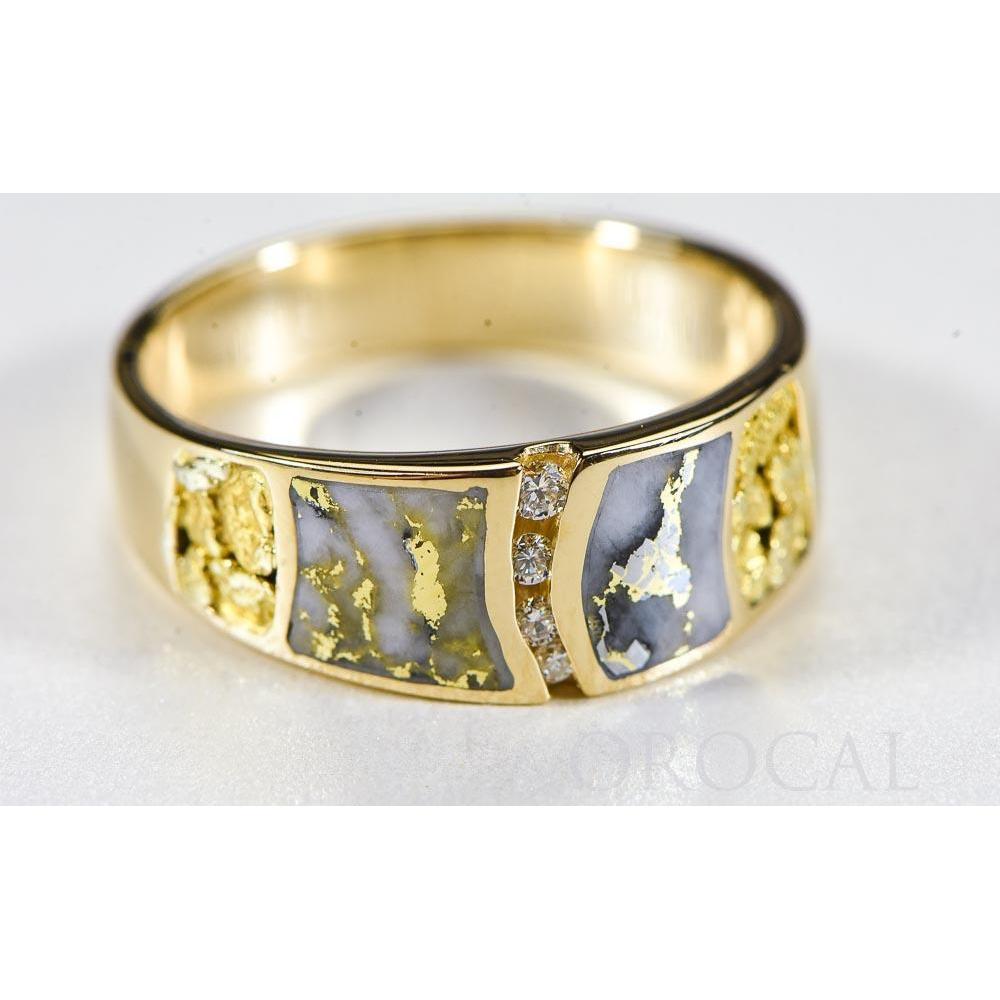 Orocal Gold Quartz Mens Ring with Diamonds RMDL58SD9NQ-Destination Gold Detectors