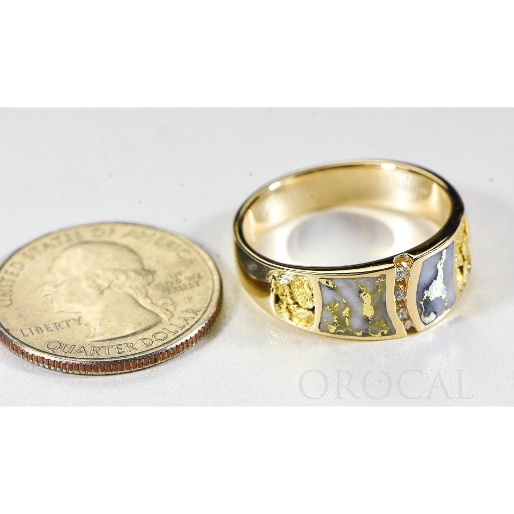 Orocal Gold Quartz Mens Ring with Diamonds RMDL58SD9NQ-Destination Gold Detectors