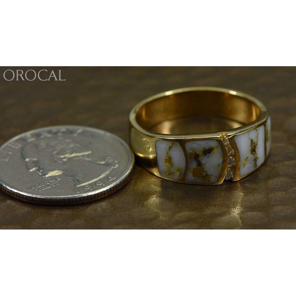Orocal Gold Quartz Mens Ring with Diamonds RMDL58SD9Q-Destination Gold Detectors