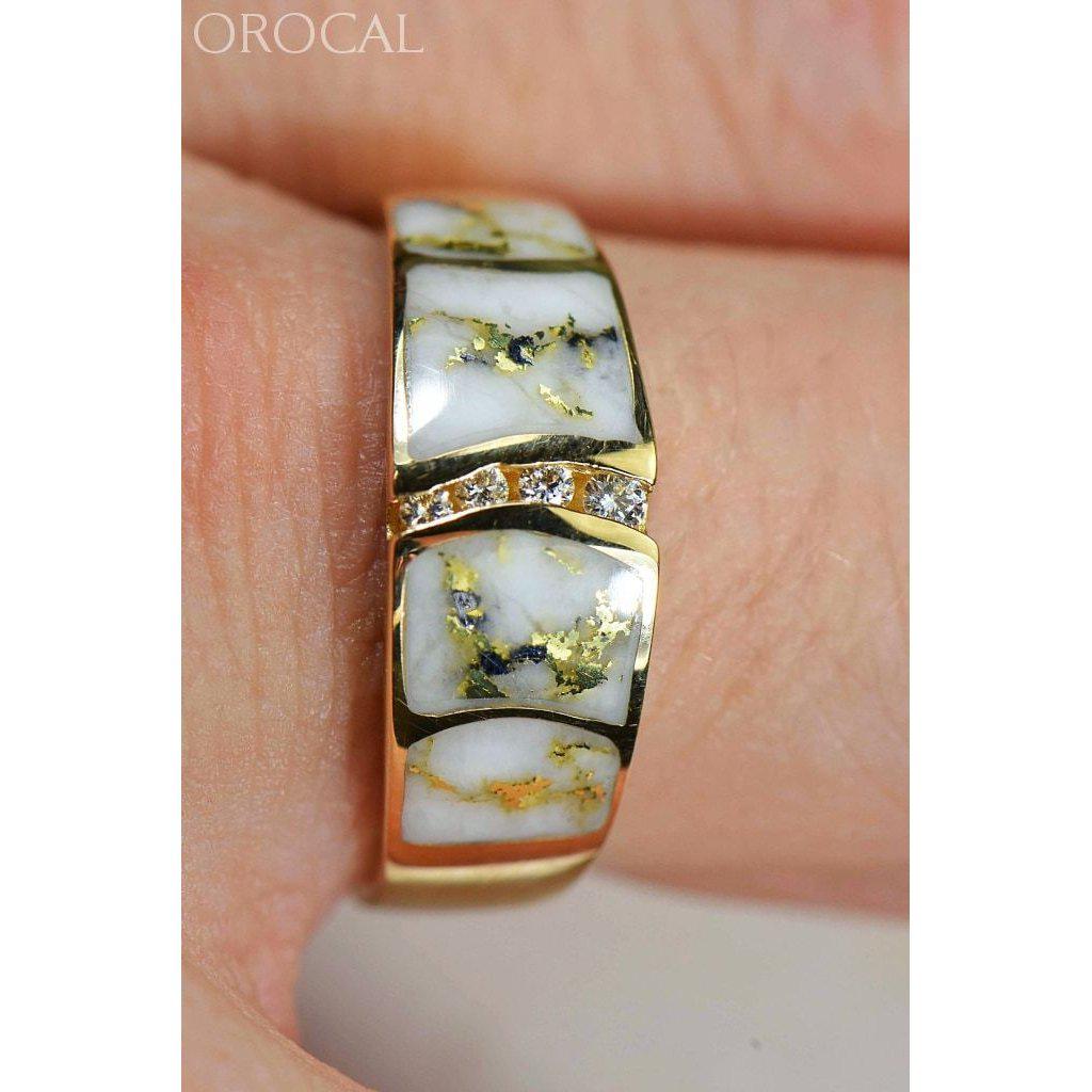 Orocal Gold Quartz Mens Ring with Diamonds RMDL58SD9Q-Destination Gold Detectors