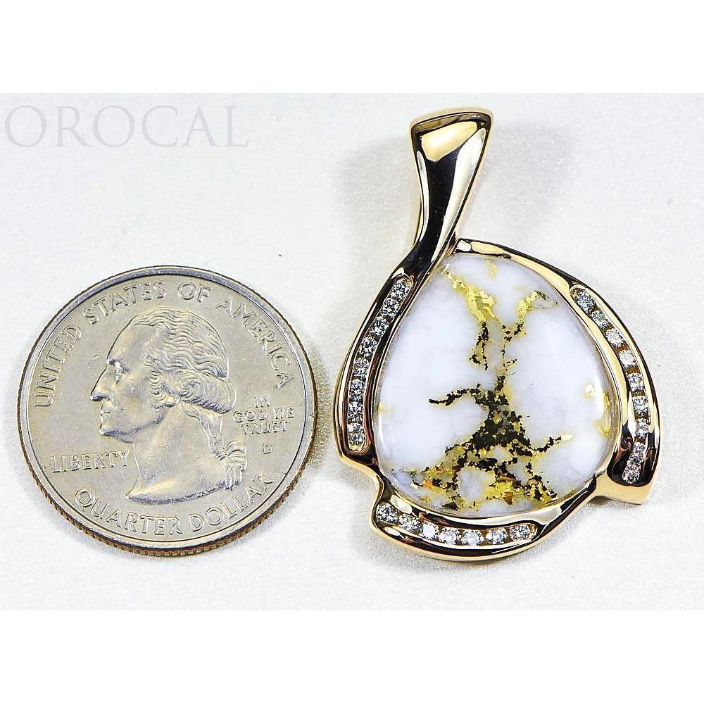 Orocal Gold Quartz Pendant with Diamonds PDL105D50QX-Destination Gold Detectors