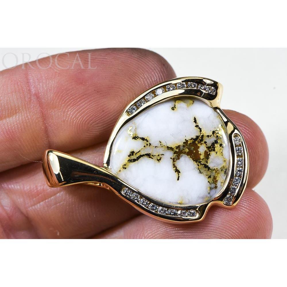 Orocal Gold Quartz Pendant with Diamonds PDL105D50QX-Destination Gold Detectors