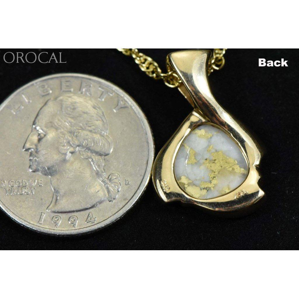 Orocal Gold Quartz Pendant with Diamonds PDL105SD16.5QX-Destination Gold Detectors
