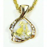 Orocal Gold Quartz Pendant with Diamonds PDL105SD16.5QX-Destination Gold Detectors