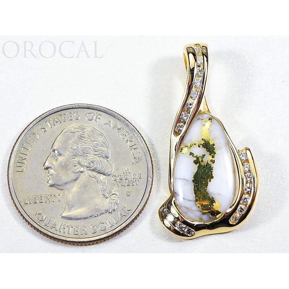 Orocal Gold Quartz Pendant with Diamonds PDL106D38QX-Destination Gold Detectors