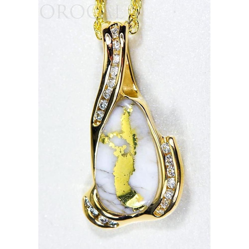 Orocal Gold Quartz Pendant with Diamonds PDL106D38QX-Destination Gold Detectors