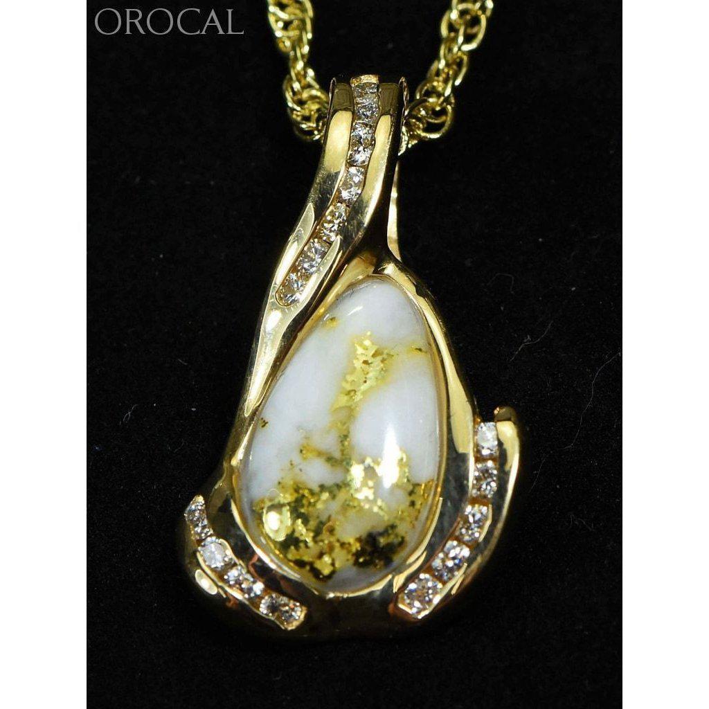 Orocal Gold Quartz Pendant with Diamonds PDL106SD14QX-Destination Gold Detectors