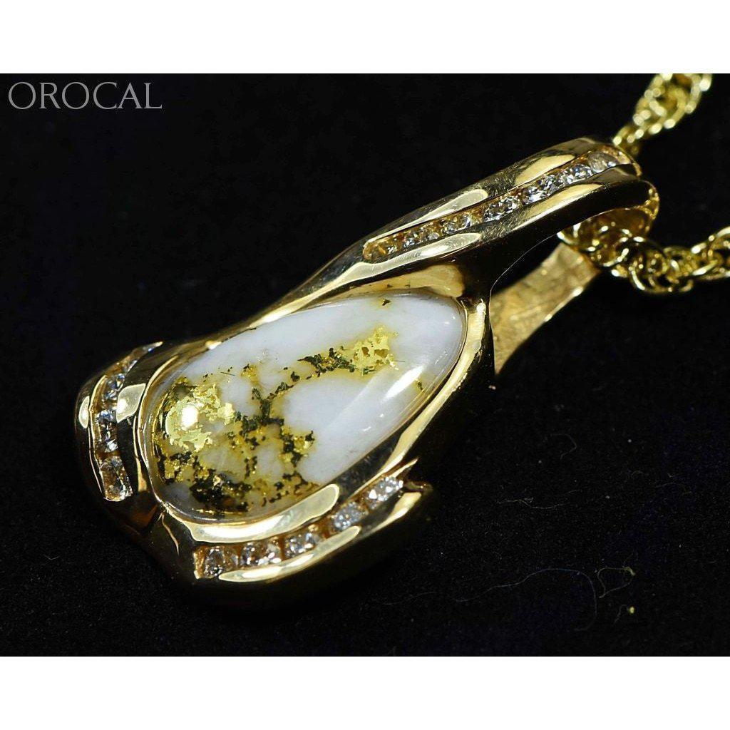 Orocal Gold Quartz Pendant with Diamonds PDL106SD14QX-Destination Gold Detectors