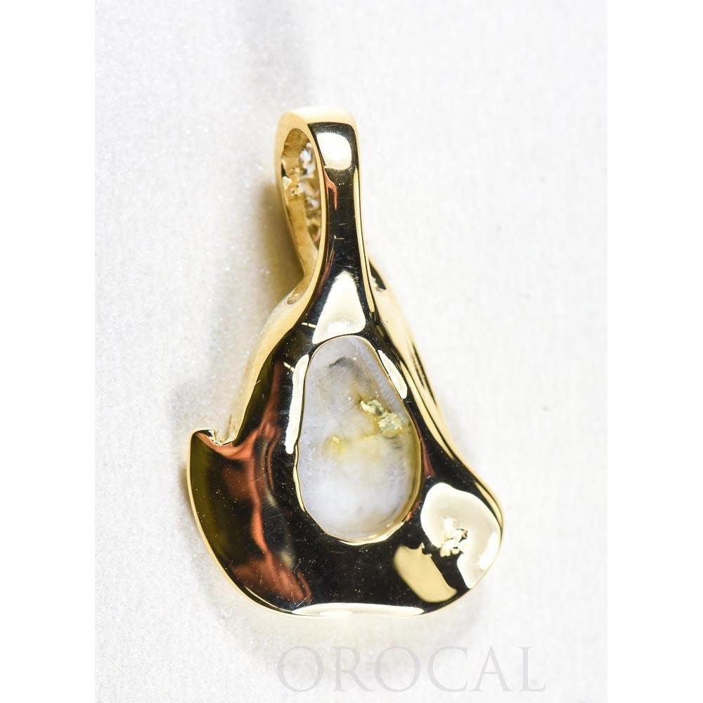 Orocal Gold Quartz Pendant with Diamonds - PDL106SD32Q-Destination Gold Detectors