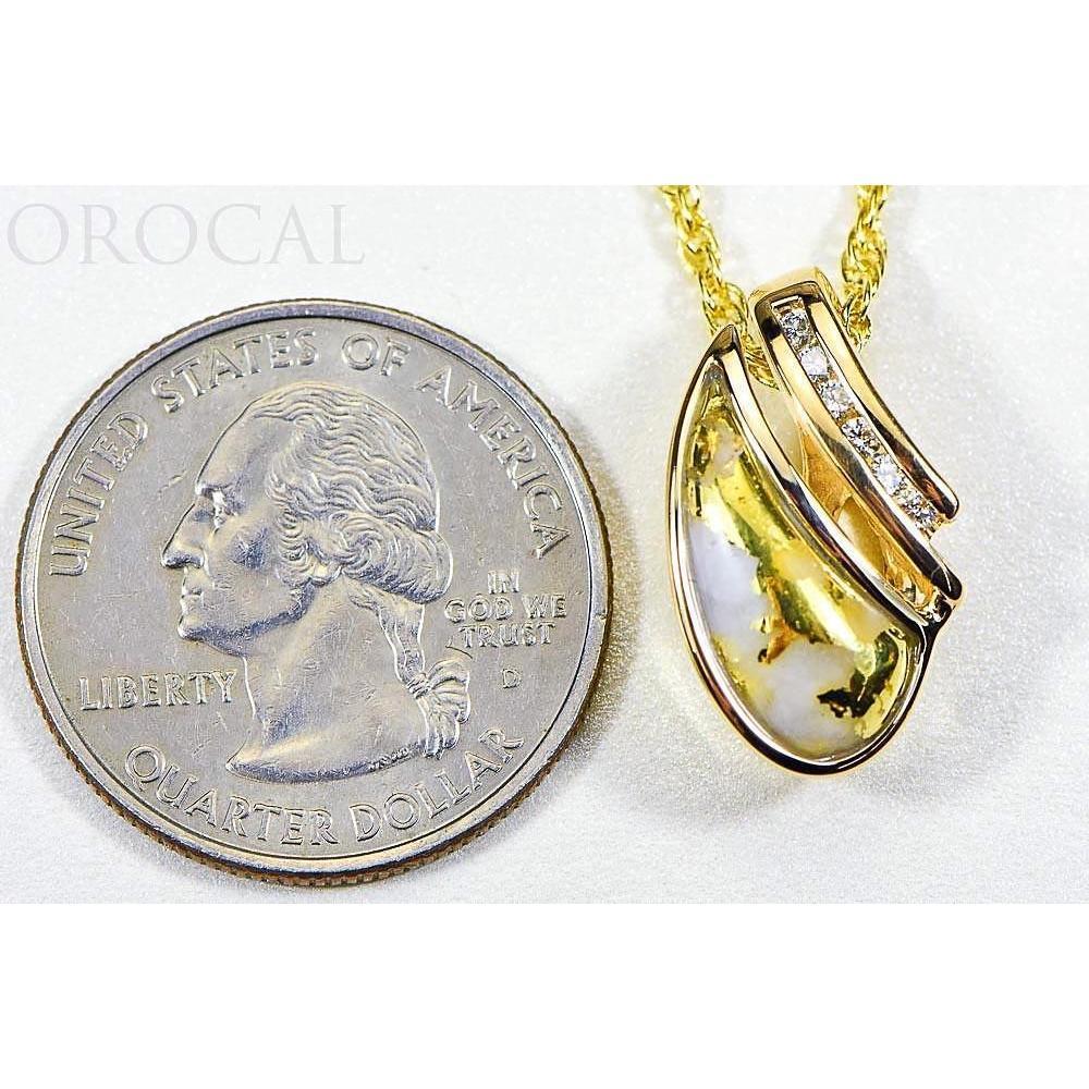 Orocal Gold Quartz Pendant with Diamonds PDL47D12QX-Destination Gold Detectors