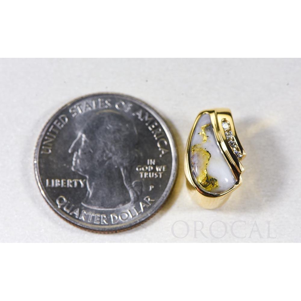 Orocal Gold Quartz Pendant with Diamonds PDL47SD8QX-Destination Gold Detectors