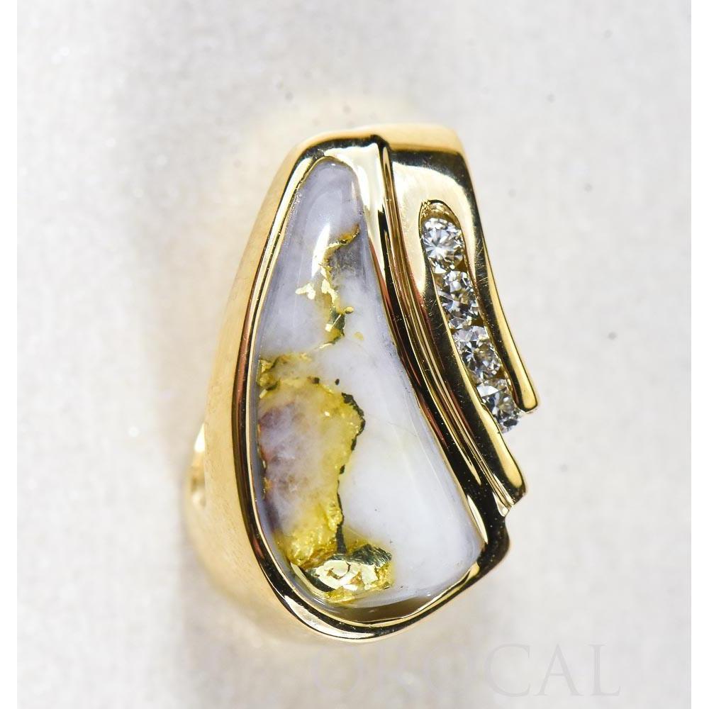 Orocal Gold Quartz Pendant with Diamonds PDL47SD8QX-Destination Gold Detectors