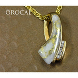 Orocal Gold Quartz Pendant with Diamonds PDL49D10QX-Destination Gold Detectors