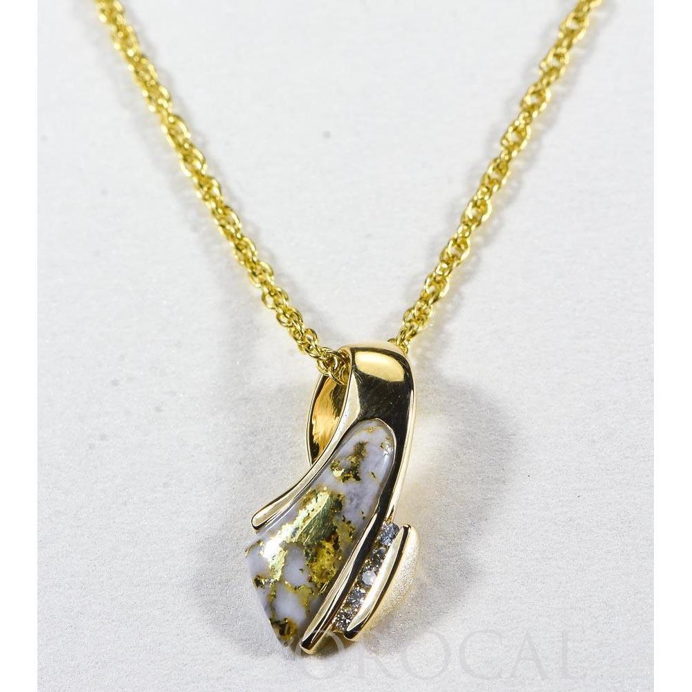 Orocal Gold Quartz Pendant with Diamonds PDL4SD10QX-Destination Gold Detectors