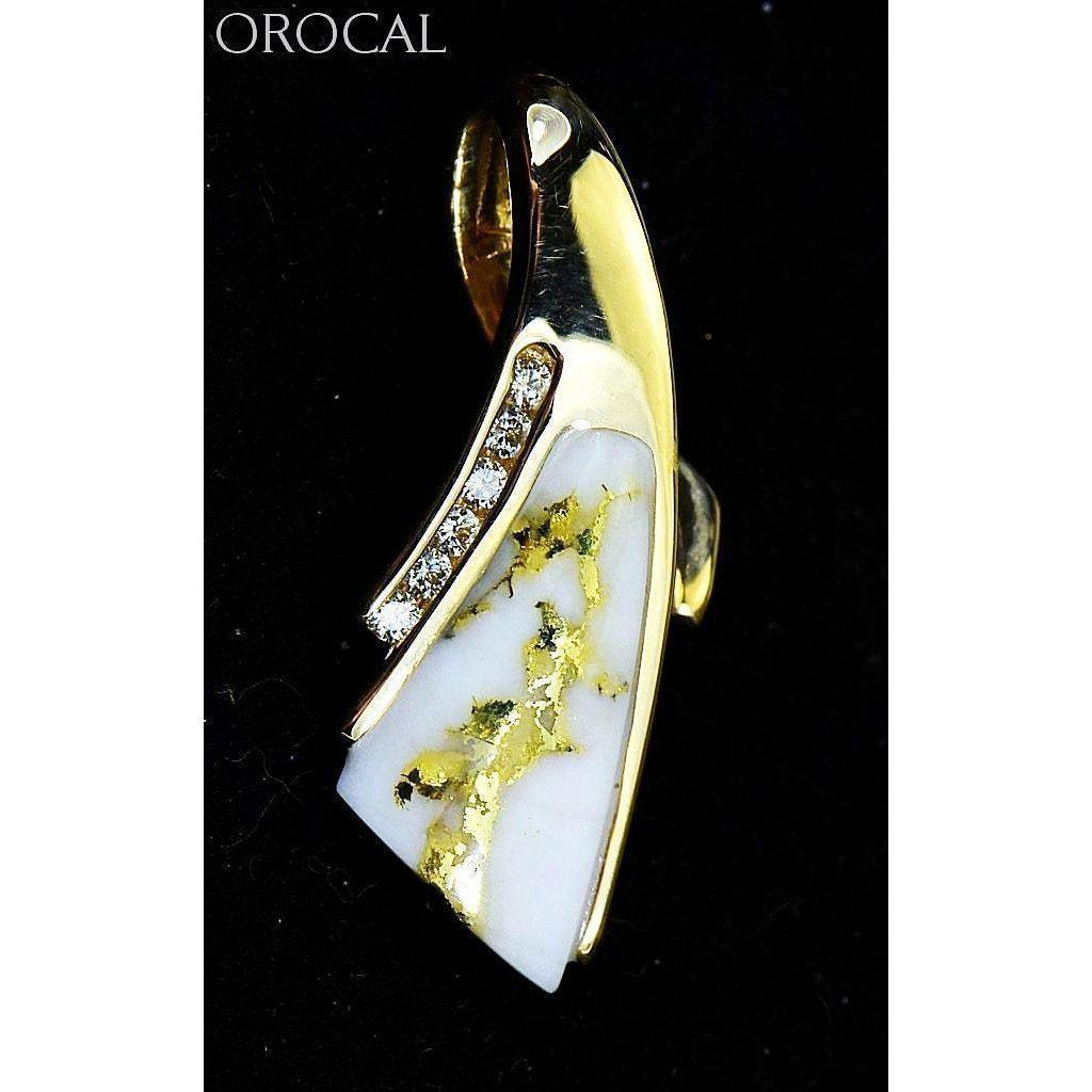 Orocal Gold Quartz Pendant with Diamonds PDL8LD15QX-Destination Gold Detectors