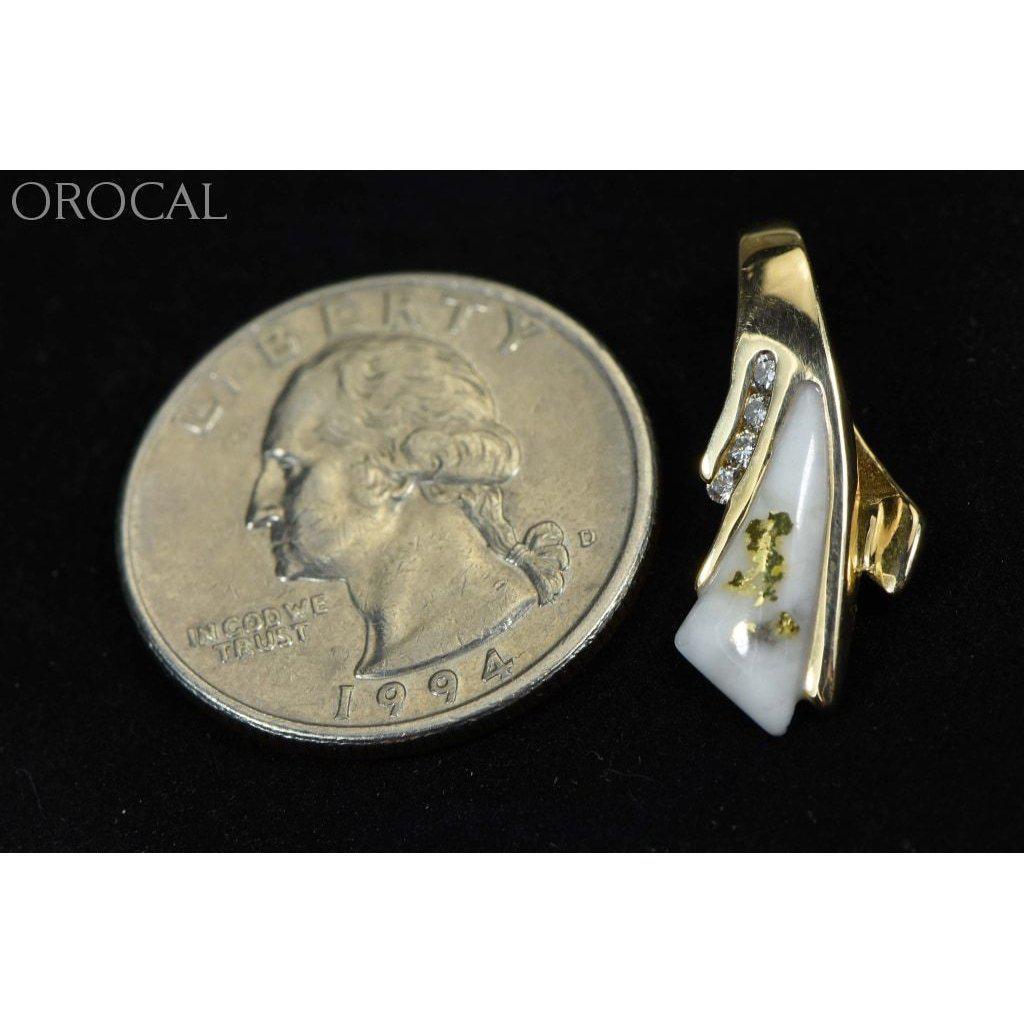 Orocal Gold Quartz Pendant with Diamonds PDL8SD8QX-Destination Gold Detectors