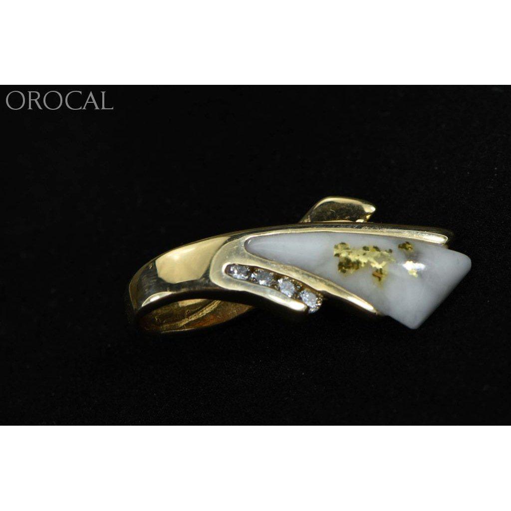 Orocal Gold Quartz Pendant with Diamonds PDL8SD8QX-Destination Gold Detectors
