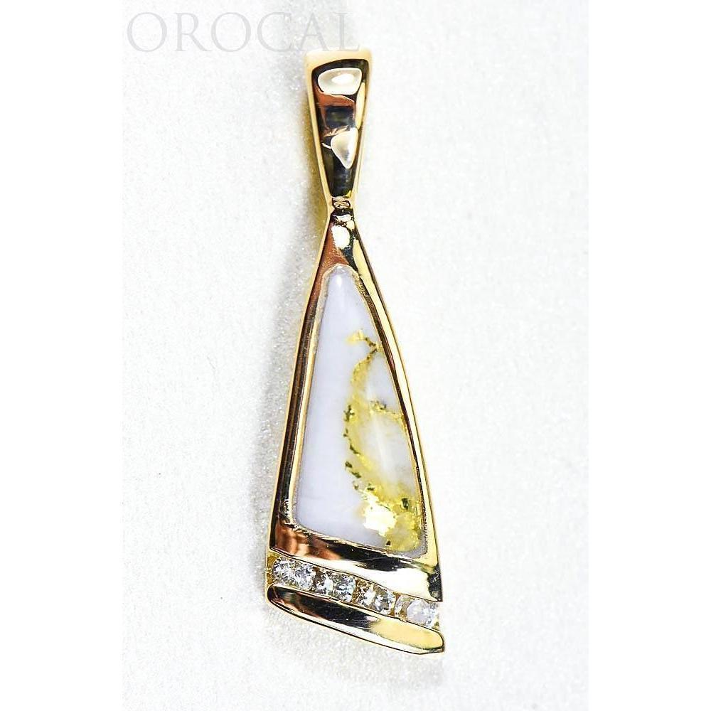 Orocal Gold Quartz Pendant with Diamonds PN1058DQ-Destination Gold Detectors