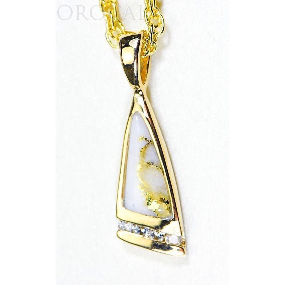Orocal Gold Quartz Pendant with Diamonds PN1058DQ-Destination Gold Detectors