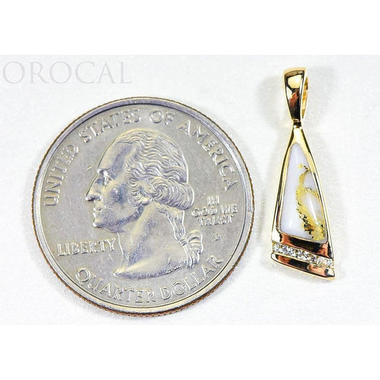 Orocal Gold Quartz Pendant with Diamonds PN1058DQ-Destination Gold Detectors