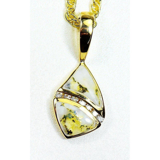 Orocal Gold Quartz Pendant with Diamonds PN1071DQ-Destination Gold Detectors