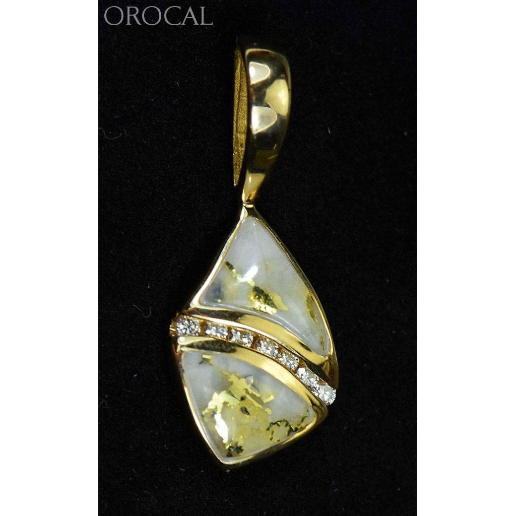 Orocal Gold Quartz Pendant with Diamonds PN1071DQ-Destination Gold Detectors