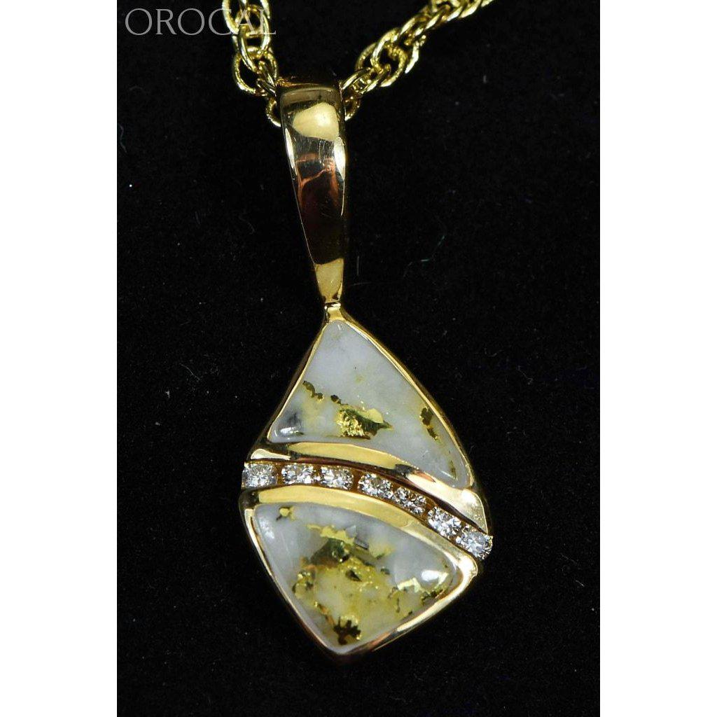 Orocal Gold Quartz Pendant with Diamonds PN1071DQ-Destination Gold Detectors