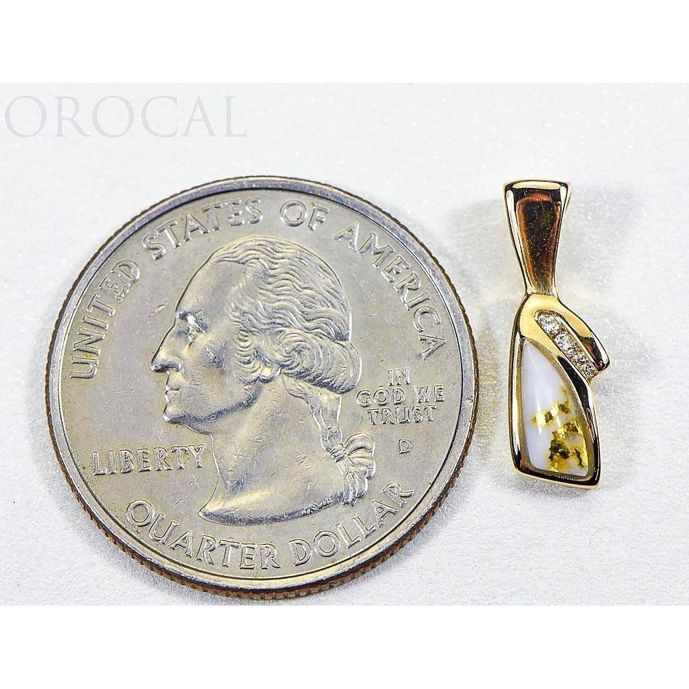 Orocal Gold Quartz Pendant with Diamonds PN1072DQ-Destination Gold Detectors