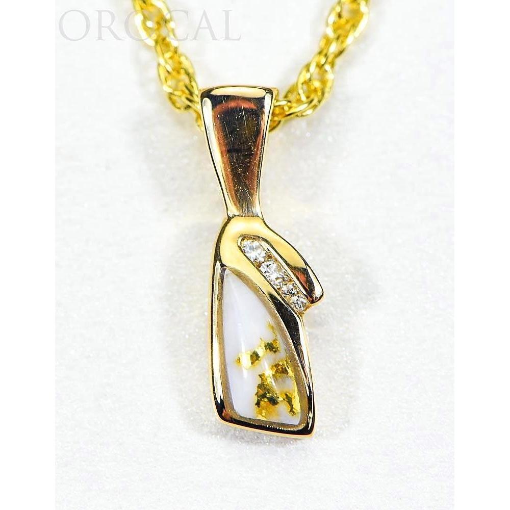Orocal Gold Quartz Pendant with Diamonds PN1072DQ-Destination Gold Detectors