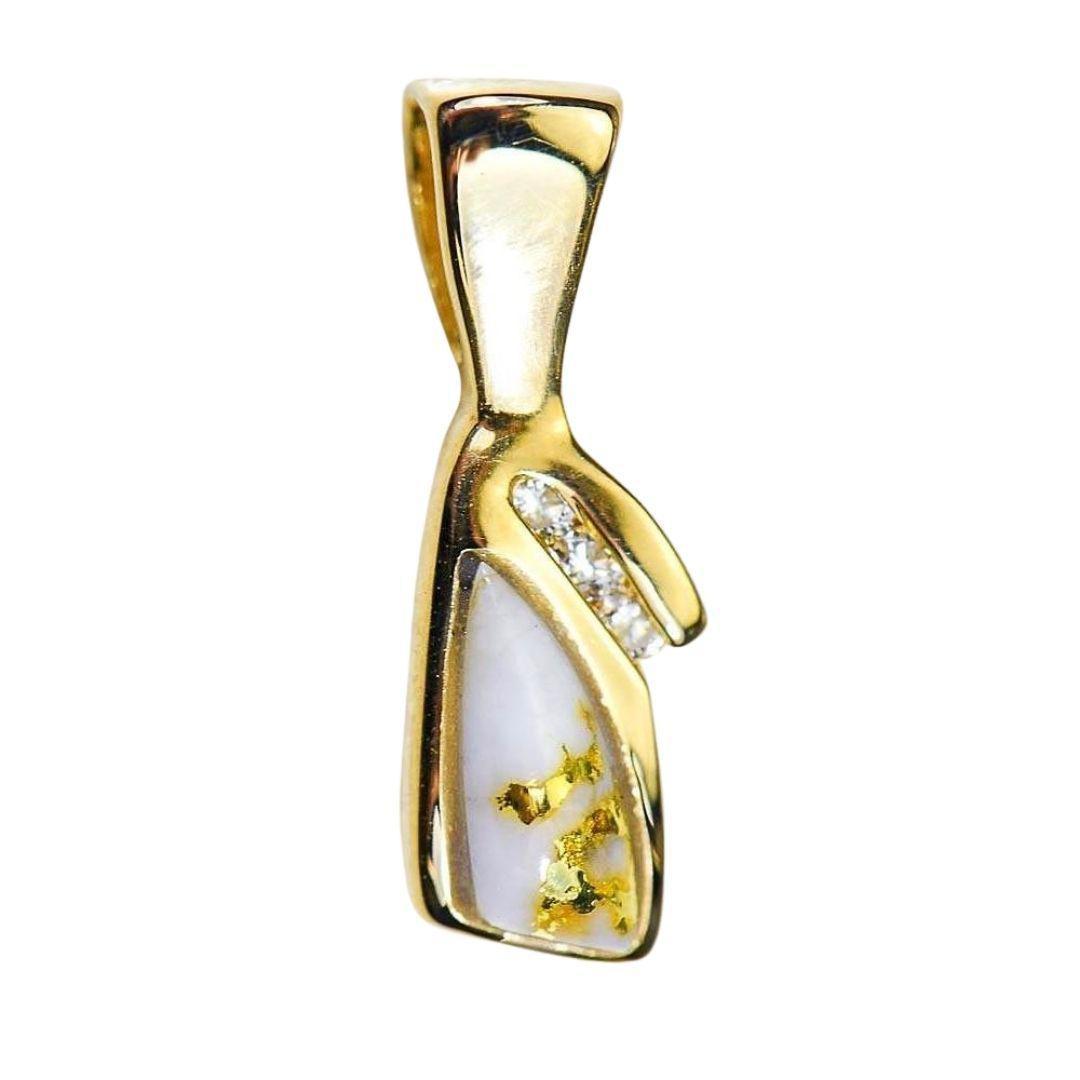 Orocal Gold Quartz Pendant with Diamonds PN1072DQ-Destination Gold Detectors