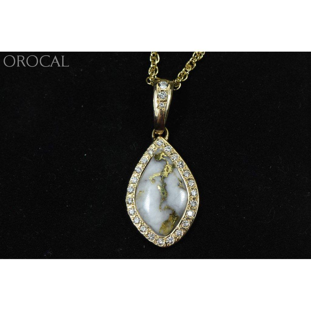 Orocal Gold Quartz Pendant with Diamonds PN1104DQ-Destination Gold Detectors