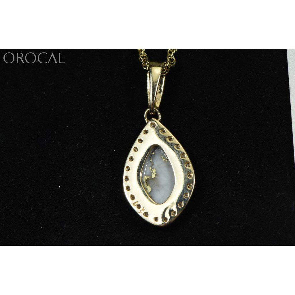 Orocal Gold Quartz Pendant with Diamonds PN1104DQ-Destination Gold Detectors
