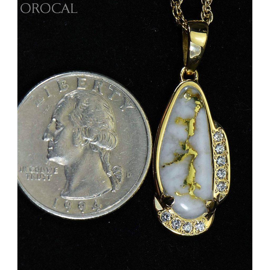Orocal Gold Quartz Pendant with Diamonds PN1106SDQ-Destination Gold Detectors