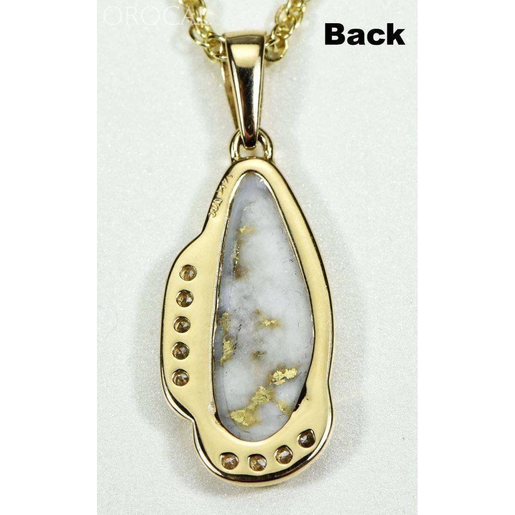 Orocal Gold Quartz Pendant with Diamonds PN1106SDQ-Destination Gold Detectors