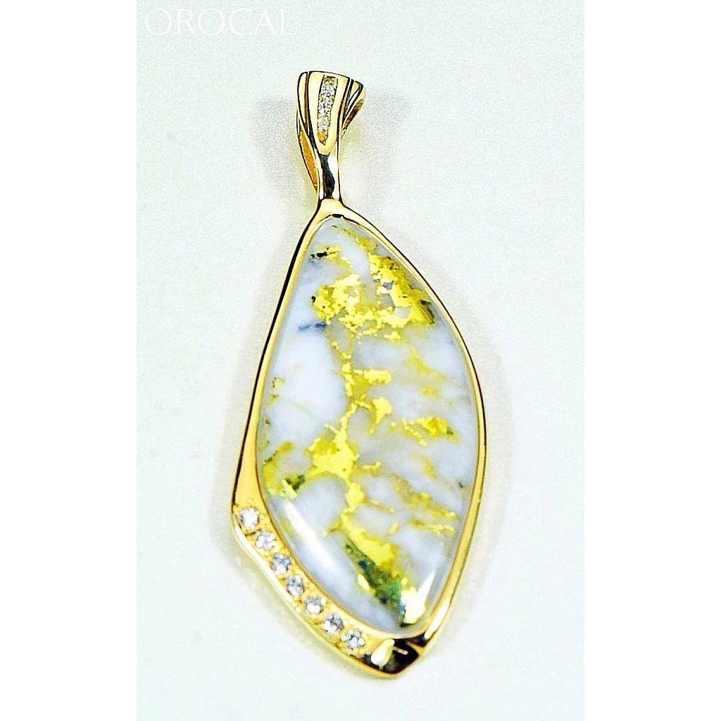 Orocal Gold Quartz Pendant with Diamonds PN1111DQ-Destination Gold Detectors