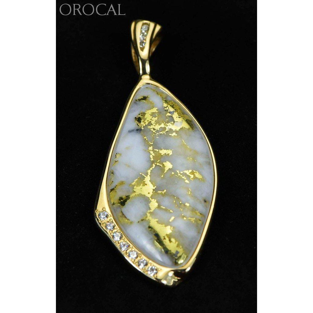 Orocal Gold Quartz Pendant with Diamonds PN1111DQ-Destination Gold Detectors