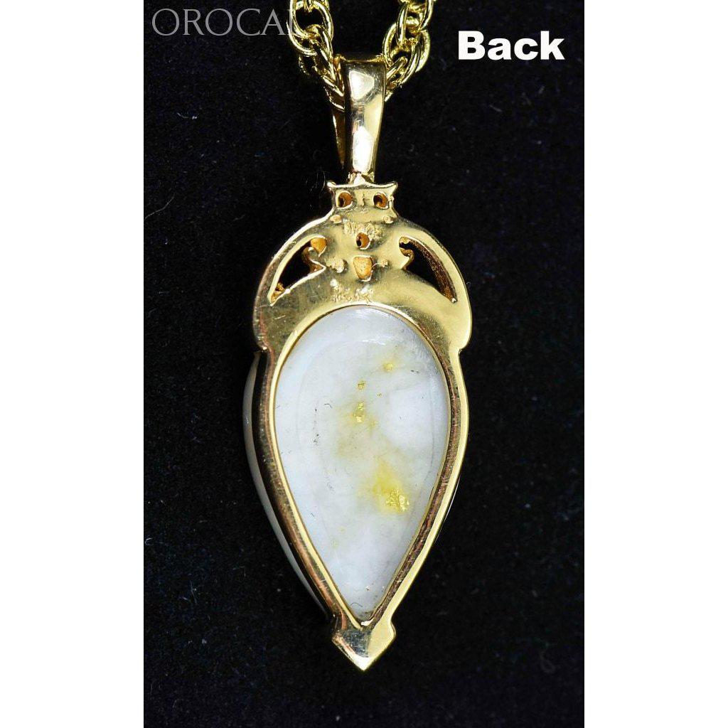 Orocal Gold Quartz Pendant with Diamonds PN1121DQ-Destination Gold Detectors
