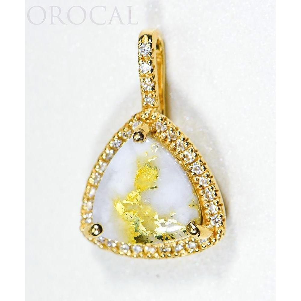 Orocal Gold Quartz Pendant with Diamonds PN1123DQ-Destination Gold Detectors